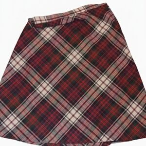 Vintage Plaid A-Line Skirt - Red and Green Small-Medium Cottagecore Academia